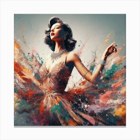 Woman With Paint Splashes Canvas Print