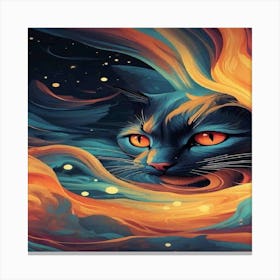 Cat In The Fire Canvas Print