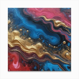 Gold Dash Abstract Painting Canvas Print