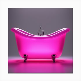 Furniture Design, Tall Bathtub, Inflatable, Fluorescent Viva Magenta Inside, Transparent, Concept Pr (3) Canvas Print