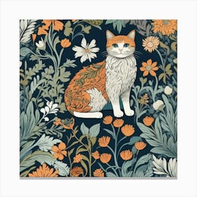 Cat In A Garden Canvas Print