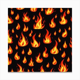 Flames On Black Background 72 Canvas Print