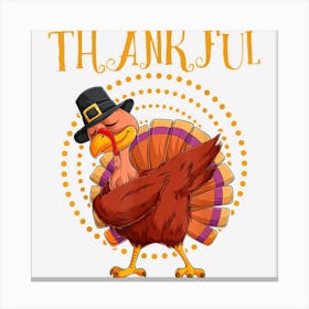 Thanksgiving Fall Thankful Dabbing Turkey Canvas Print