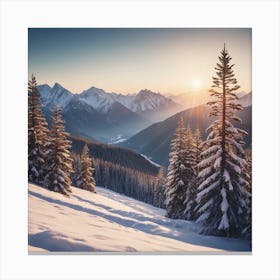 Sunrise In The Mountains 3 Canvas Print