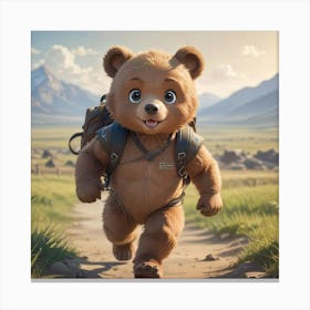 Bear On Adventure Canvas Print