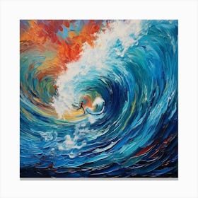 Surfer On A Wave 1 Canvas Print