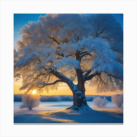 Tree In The Snow Canvas Print