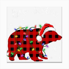 Red Plaid Big Sister Bear Matching Family Christmas Pajama Canvas Print