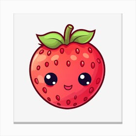 Kawaii Strawberry 1 Canvas Print