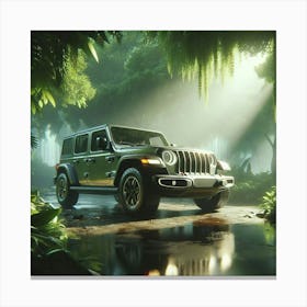 Jeep Wrangler In The Jungle Canvas Print