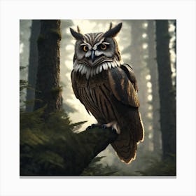 Owl In The Forest 85 Canvas Print