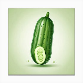 Cucumber Vector Illustration 1 Canvas Print