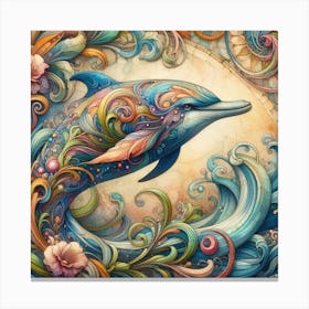 Colorful Dolphin 2 Canvas Print