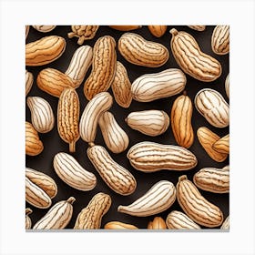 Peanuts On Black Background 6 Canvas Print