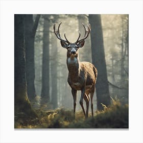 Deer In The Forest 70 Canvas Print