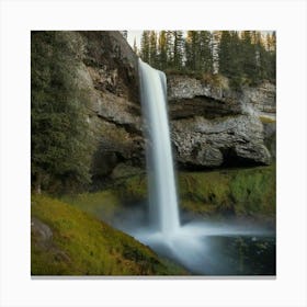 Waterfall At Sunset 1 Canvas Print