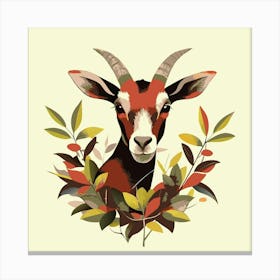 Goat Hiding In The Bushes Canvas Print