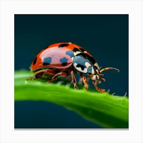 Ladybug On A Leaf 1 Canvas Print