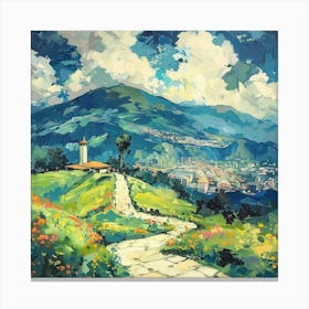 City In The Mountains Canvas Print