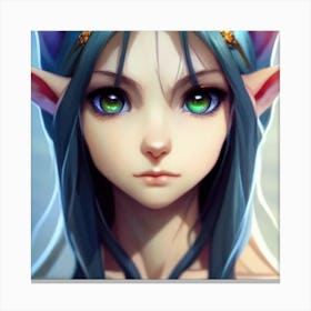 Elf Girl Hyper-Realistic Anime Portraits 3 Canvas Print
