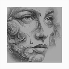 Abstract Face Drawing Canvas Print