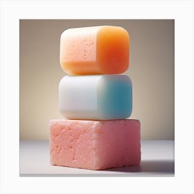 Three Soap Bars, Stone Art Canvas Print