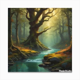 River In The Forest Canvas Print