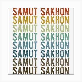 Samut Sakhon City Thailand Retro Canvas Print