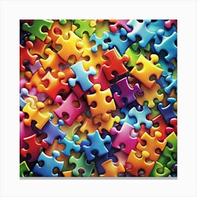 Colorful Puzzle Pieces 1 Canvas Print