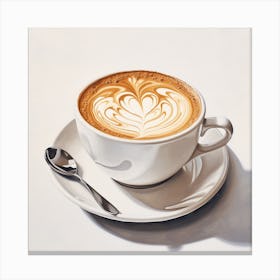Latte Oil Painting Canvas Print