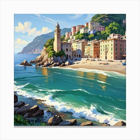 Camogie Italy Coast Art Print 2 Canvas Print