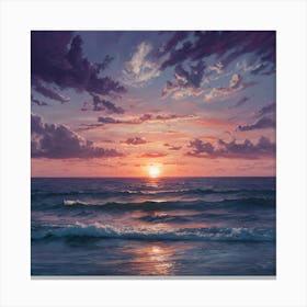 Sunset Over The Ocean 4 Canvas Print