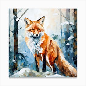 Fox In The Snow 4 Canvas Print