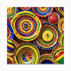 Colorful Mexican Plates Canvas Print