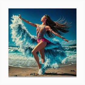 Dancer On The Beach 1 Canvas Print