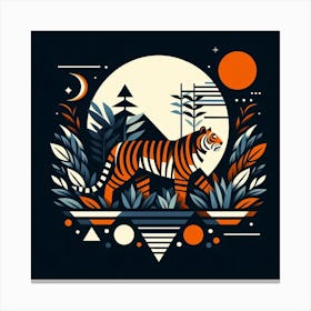 Tiger In The Jungle 3 Canvas Print