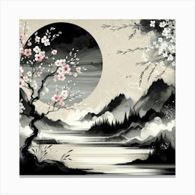 Asian Cherry Blossoms Canvas Print