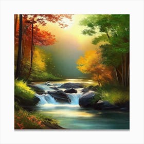 River In The Forest 8 Canvas Print