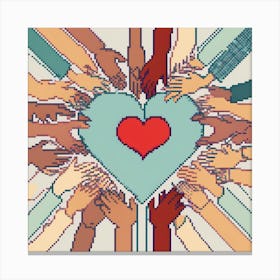 Heart Of Humanity , A Heart Made Of Interconnected Hands Representing Global Compassion And Unity 244739371 (1) Canvas Print