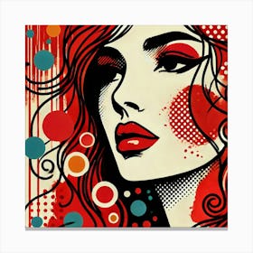 pop art paint splash of a girl portrait Canvas Print