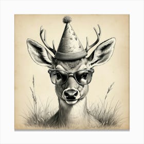 Deer In Glasses 1 Canvas Print