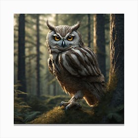 Owl In The Forest 127 Canvas Print