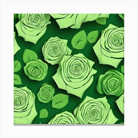 Green Roses 10 Canvas Print