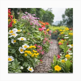 Colorful Flower Garden Canvas Print