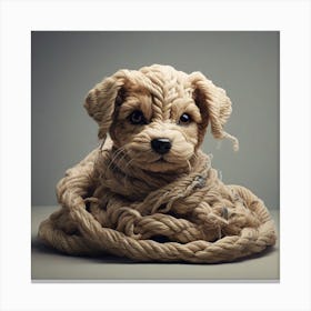 A puppy made of rope 1 Canvas Print