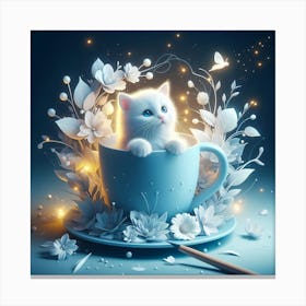 Cat In A Cup Canvas Print