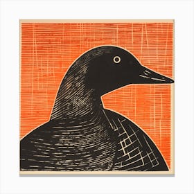 Retro Bird Lithograph Coot 3 Canvas Print