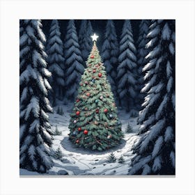 Christmas Tree In The Forest 101 Canvas Print