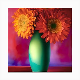 Creating A Beautiful Vase With Dazzling Colors And A Background With Beautiful Colors Solely Through (1) Canvas Print
