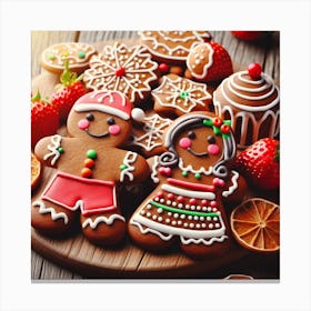 Christmas gingerbread Cookies Canvas Print